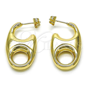 Arete Dormilona 02.195.0318 Oro Laminado, Diseño de Mariner y Hueco, Pulido, Tono Dorado
