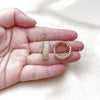 Argolla Huggie 02.283.0159.20 Oro Laminado, Diseño de Torcido, con Blanca Zirconia Cubica, Pulido, Tono Dorado