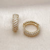 Argolla Huggie 02.283.0159.20 Oro Laminado, Diseño de Torcido, con Blanca Zirconia Cubica, Pulido, Tono Dorado
