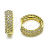 Argolla Huggie 02.283.0159.20 Oro Laminado, Diseño de Torcido, con Blanca Zirconia Cubica, Pulido, Tono Dorado