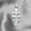 Dije Religioso 05.392.0091 Plata Rodinada, Diseño de Crucifijo y Angel, Pulido, Tono Plateado