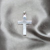 Dije Religioso 05.392.0094 Plata Rodinada, Diseño de Cruz, Pulido, Tono Plateado