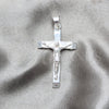 Dije Religioso 05.392.0095 Plata Rodinada, Diseño de Crucifijo, Pulido, Tono Plateado