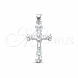 Dije Religioso 05.392.0098 Plata Rodinada, Diseño de Crucifijo, Pulido, Tono Plateado