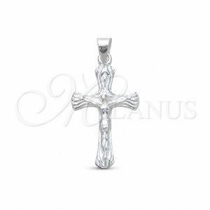 Dije Religioso 05.392.0098 Plata Rodinada, Diseño de Crucifijo, Pulido, Tono Plateado