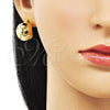 Argolla Pequeña 02.411.0070.18 Oro Laminado, Diseño de Bola y Disco, Diamantado, Tono Dorado