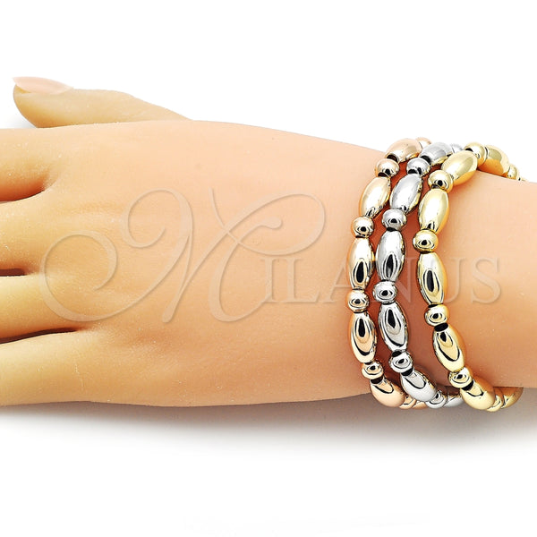 Aro Trio 07.170.0045.03 Oro Laminado, Diseño de Bola, Pulido, Tres Tonos (07 MM Thickness, Size 3 (2.00 Diameter))