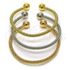Aro Trio 07.170.0047 Oro Laminado, Diseño de Bola y Torcido, Pulido, Tres Tonos (04 MM Thickness, One size fits all)