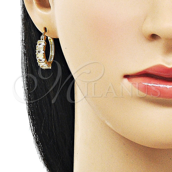Argolla Pequeña 02.213.0772.22 Oro Laminado, con Zirconia Cubica Blanca, Pulido, Tono Dorado