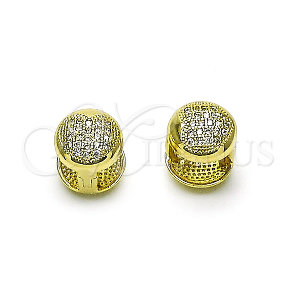 Argolla Huggie 02.213.0775.10 Oro Laminado, Diseño de Corazón, con Blanca Micro Pave, Pulido, Tono Dorado