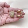Argolla Huggie 02.283.0164.25 Oro Laminado, con Zirconia Cubica Blanca, Pulido, Tono Dorado