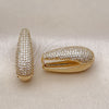 Argolla Huggie 02.283.0166.16 Oro Laminado, Diseño de Gota, con Zirconia Cubica Blanca, Pulido, Tono Dorado