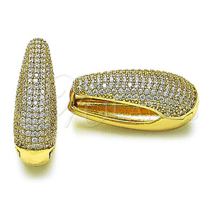 Argolla Huggie 02.283.0166.16 Oro Laminado, Diseño de Gota, con Zirconia Cubica Blanca, Pulido, Tono Dorado