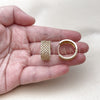 Argolla Huggie 02.283.0168.22 Oro Laminado, con Zirconia Cubica Blanca, Pulido, Tono Dorado