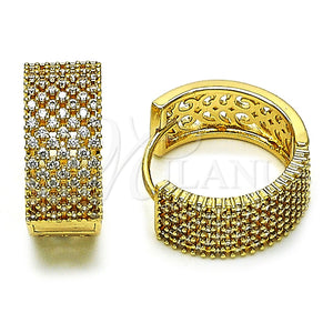 Argolla Huggie 02.283.0168.22 Oro Laminado, con Zirconia Cubica Blanca, Pulido, Tono Dorado
