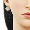 Argolla Huggie 02.283.0175.12 Oro Laminado, con Blanca Zirconia Cubica, Pulido, Tono Dorado