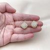 Argolla Huggie 02.283.0175.12 Oro Laminado, con Blanca Zirconia Cubica, Pulido, Tono Dorado