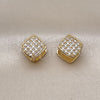 Argolla Huggie 02.283.0175.12 Oro Laminado, con Blanca Zirconia Cubica, Pulido, Tono Dorado