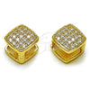 Argolla Huggie 02.283.0175.12 Oro Laminado, con Blanca Zirconia Cubica, Pulido, Tono Dorado