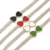 Pulsera Elegante 03.284.0050.3.07 Oro Laminado, Diseño de Corazón y Baguette, con Granate Madre Perla and Blanca Zirconia Cubica, Pulido, Tono Dorado (05 MM Thickness, 7 Inches Length)