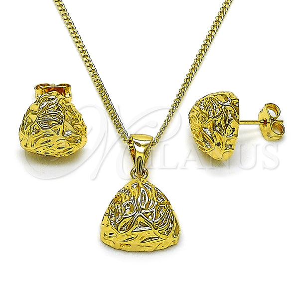 Juego de Arete y Dije de Adulto 10.342.0212 Oro Laminado, Pulido, Tono Dorado