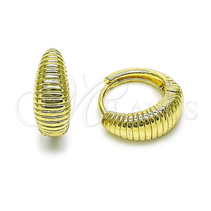 Argolla Huggie 02.213.0789.16 Oro Laminado, Pulido, Tono Dorado