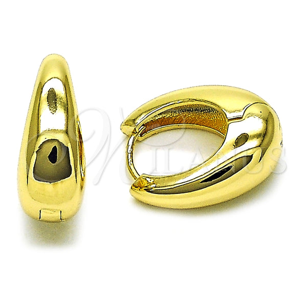 Argolla Huggie 02.213.0792.18 Oro Laminado, Pulido, Tono Dorado