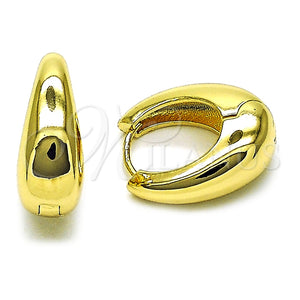 Argolla Huggie 02.213.0792.18 Oro Laminado, Pulido, Tono Dorado
