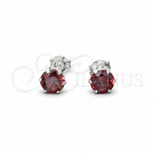 Arete Dormilona 02.392.0033 Plata Rodinada, con Zirconia Cubica Granate, Pulido, Tono Plateado