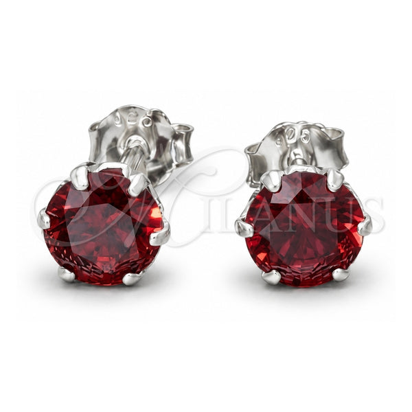 Arete Dormilona 02.392.0033 Plata Rodinada, con Zirconia Cubica Granate, Pulido, Tono Plateado