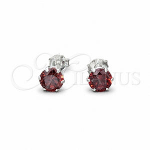 Arete Dormilona 02.392.0033 Plata Rodinada, con Zirconia Cubica Granate, Pulido, Tono Plateado