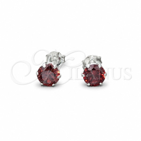 Arete Dormilona 02.392.0033 Plata Rodinada, con Zirconia Cubica Granate, Pulido, Tono Plateado