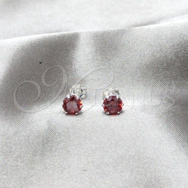 Arete Dormilona 02.392.0033 Plata Rodinada, con Zirconia Cubica Granate, Pulido, Tono Plateado