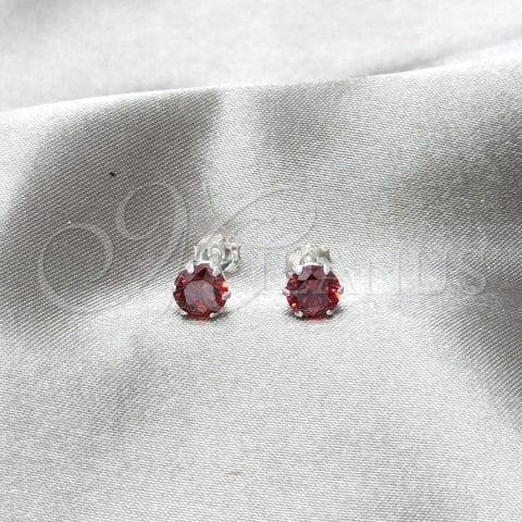 Arete Dormilona 02.392.0033 Plata Rodinada, con Zirconia Cubica Granate, Pulido, Tono Plateado