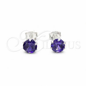 Arete Dormilona 02.392.0034 Plata Rodinada, con Zirconia Cubica Amatista, Pulido, Tono Plateado