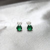 Arete Dormilona 02.392.0035 Plata Rodinada, con Zirconia Cubica Esmeralda, Pulido, Tono Plateado