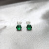 Arete Dormilona 02.392.0035 Plata Rodinada, con Zirconia Cubica Esmeralda, Pulido, Tono Plateado