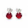 Arete Dormilona 02.392.0036 Plata Rodinada, con Zirconia Cubica Rubi, Pulido, Tono Plateado