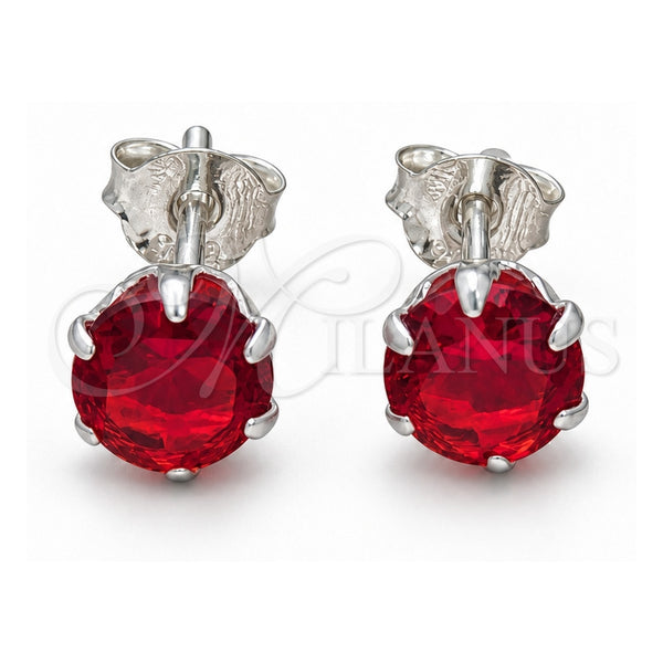 Arete Dormilona 02.392.0036 Plata Rodinada, con Zirconia Cubica Rubi, Pulido, Tono Plateado