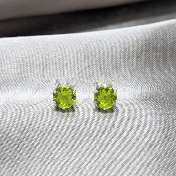 Arete Dormilona 02.392.0037 Plata Rodinada, con Zirconia Cubica Peridoto, Pulido, Tono Plateado