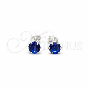 Arete Dormilona 02.392.0038 Plata Rodinada, con Zirconia Cubica Zafiro Azul, Pulido, Tono Plateado