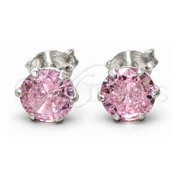 Arete Dormilona 02.392.0039 Plata Rodinada, con Zirconia Cubica Rosado, Pulido, Tono Plateado
