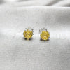 Arete Dormilona 02.392.0040 Plata Rodinada, con Zirconia Cubica Amarillo, Pulido, Tono Plateado