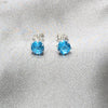 Arete Dormilona 02.392.0041 Plata Rodinada, con Zirconia Cubica Topacio Azul, Pulido, Tono Plateado
