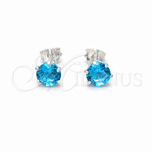 Arete Dormilona 02.392.0041 Plata Rodinada, con Zirconia Cubica Topacio Azul, Pulido, Tono Plateado
