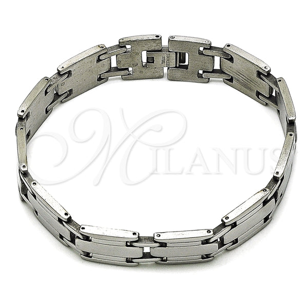 Pulsera Solida 03.114.0382.5.08 Acero Inoxidable, Pulido, Tono Plateado (13 MM Thickness, 8 Inches Length)