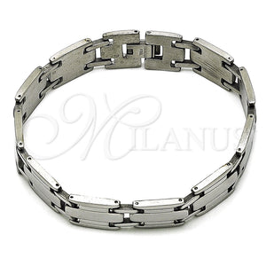 Pulsera Solida 03.114.0382.5.08 Acero Inoxidable, Pulido, Tono Plateado (13 MM Thickness, 8 Inches Length)