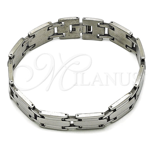 Pulsera Solida 03.114.0382.5.08 Acero Inoxidable, Pulido, Tono Plateado (13 MM Thickness, 8 Inches Length)