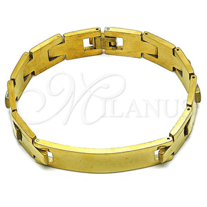 Pulsera Solida 03.114.0225.3.08 Acero Inoxidable, Pulido, Tono Dorado (12 MM Thickness, 8 Inches Length)