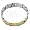 Pulsera Solida 03.114.0225.4.08 Acero Inoxidable, Pulido, Dos Tonos (12 MM Thickness, 8 Inches Length)